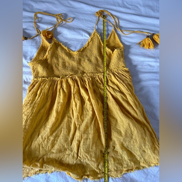 Free People Endless Summer Yellow Tassle Sun Drenched Dress Size S - Picture 11 of 12